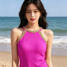 Summer Sleeveless Knitted Vest Top Halter Neck Camisole
