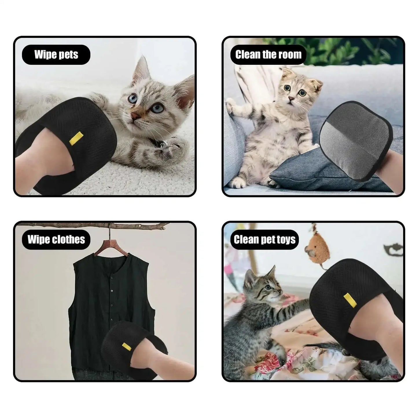 Upgraded Pet Hair Cleaning Removal Gloves Pet Grooming Finger Glove Reusable Sofa Carpets Cat Dog Hair Cleaning Tools