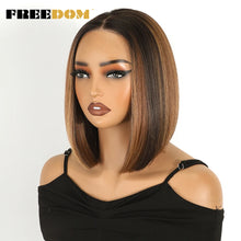 Freedom 10 Inch Bob Wig Lace Front 13x3 Ombre Brown Cosplay