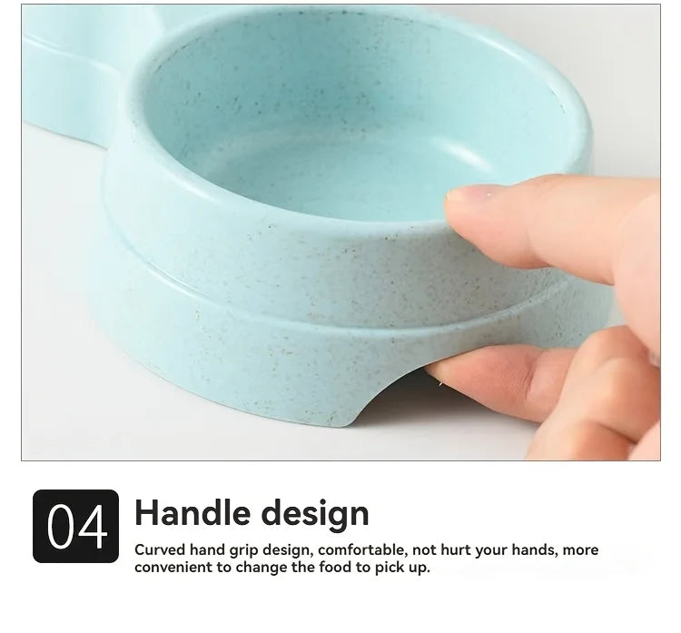 1 PCS Dual Bowl Stainless Steel Double Pet Bowls for Dogs and Cats - Non-Skid Base - Perfect for Food and Water - Easy to Clean