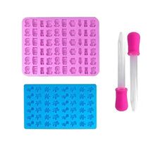 Mini Fudge Molds Silicone Chocolate Fudge Molds with Dropper Non-stick Food Grade Jelly Bear Cake Candy Tools Baking Molds