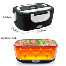 220V 110V 24V 12V 2 in 1 Electric Heating Lunch Box Car Truck Office Food Heater Stainless Steel Food Warmer Container Black Set