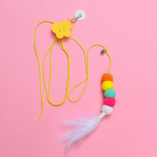Pet Teasing Stick Kitten Self Hi Elastic Rope Cat Toy Feather Bell Teasing Stick Hanging Swing Toy