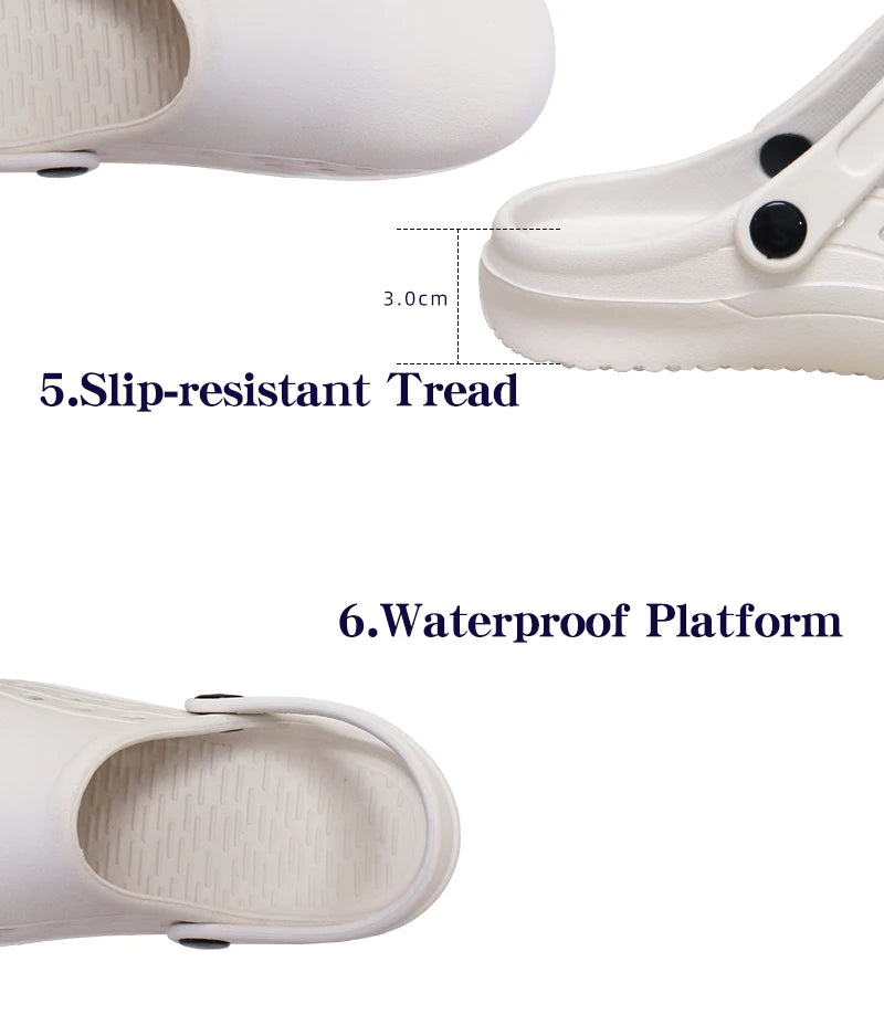 Non-slip Doctor Work Shoes Step-in Medical Clogs Premium Operating Room Shoes EVA Hospital Scrub Clogs Soft Dentist Vet Slippers