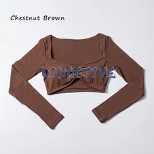 QINACTIVE Women Yoga Crop Top Long Sleeve Shirts Fitness