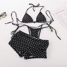 3Pcs/Set Fashion Summer Dot Bikinis Set Casual Beachwear Women Swimsuit Elegant Swimwear Beach