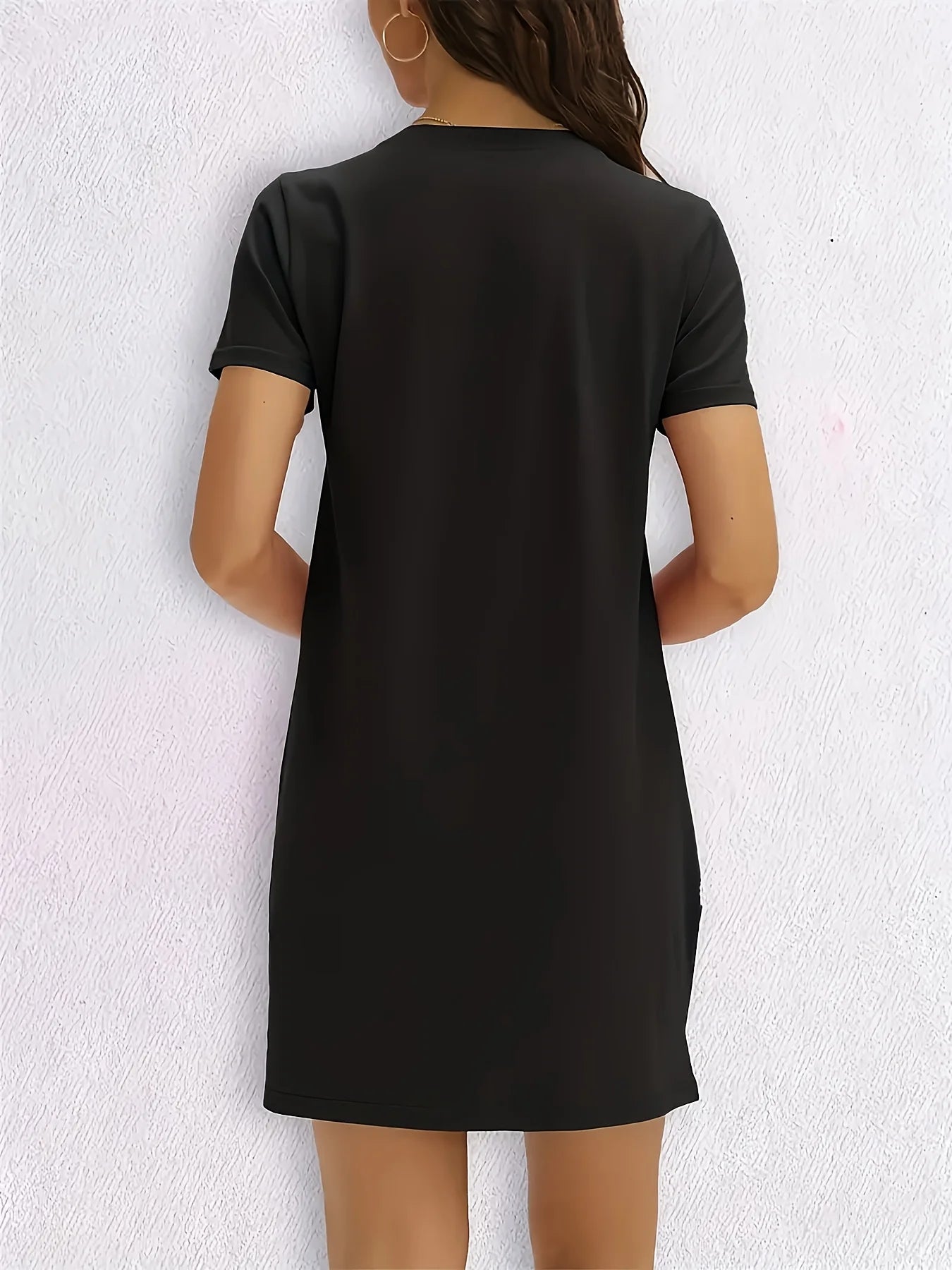 Women's Casual Letter Geometric Print Ladies Dress Women's Short Sleeved Dresses  Summer Y2k Ladies Clothes Female Clothing Tops