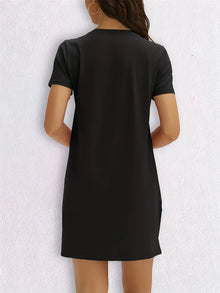 Women's Casual Letter Geometric Print Ladies Dress Women's Short Sleeved Dresses  Summer Y2k Ladies Clothes Female Clothing Tops