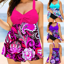 Curvy Plus Size Tankini With Adjustable Straps High Waist