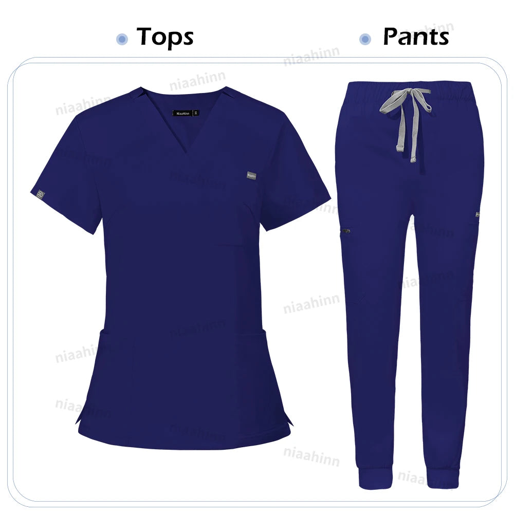 Scrub Sets Uniform Women Joggers Medical Accessories Healthcare Surgical Uniforms Lab Veterinary Clinic Working Clothes Set Mens
