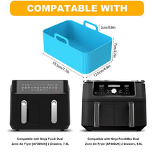 2Pcs Air Fryer Silicone Liner for Ninja Dual Air Fryer Accessories Reusable Baking Pan Basket Oven Pot Liner Kitchen Accessories