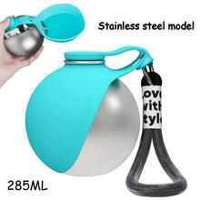 2-in-1 Portable Dog Water Bottle for Small Dogs - Leak-Proof & Compact Dog Travel Water Bottle -Stainless Steel Bottle & Silicon