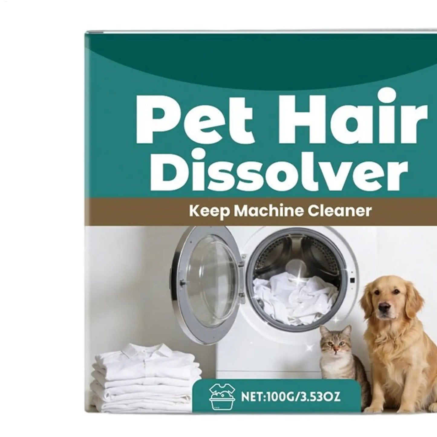 100g Pet Hair Dissolver Laundry Cleaner Washing Machine Hair Remover Detergent Additive Multipurpose Laundry Dog Hair Catch