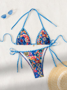 "2026 New Triangle Bikini Set - Floral Print Push Up Swimsuit & Brazilian Bottoms"