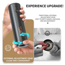 1 pièce/2 pièces mini moulin à poivre automatique rechargeable par USB, moulin à sel et à poivre à mouture réglable pour épices de cuisine