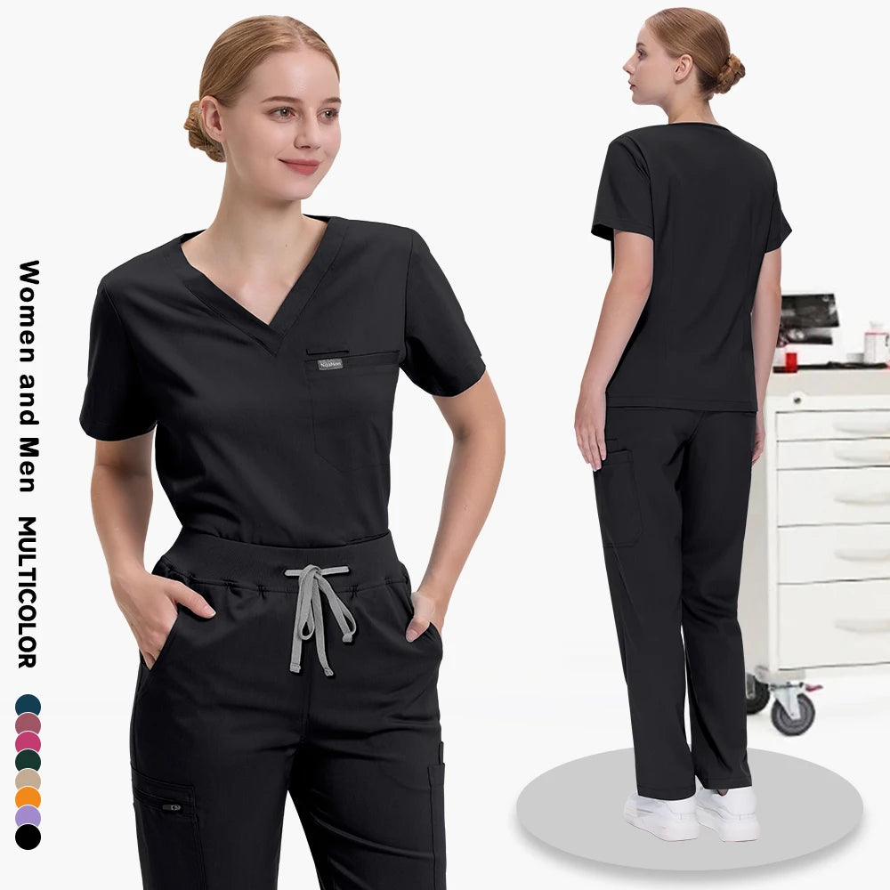 Male Female High-quality Workwear Doctor Nurse Clinical Scrubs Set Hospital Surgical Uniforms Pet Grooming Services Center Suit