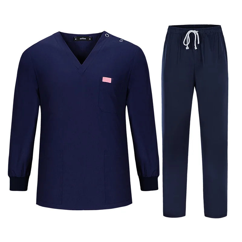 Long Sleeve Medical Uniforms Women Men Scrubs Sets Hospital Surgery Suits Doctors Nurses Accessorires Dental Clinic Work Clothes