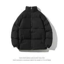 Streetwear Harajuku Warm Men's Winter Coat Solid Color Casual Parka Stand Collar Fashion Oversize Women's Winter Jacket
