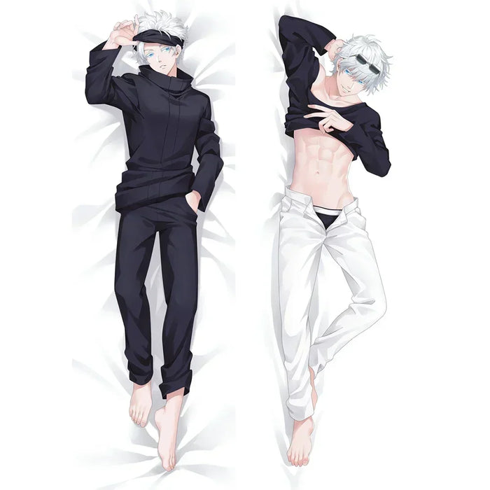 Housse de coussin de corps 180 cm Gojo Satoru Jujutsu Kaisen, taie d'oreiller longue pour cosplay anime, imprimée double face personnalisée