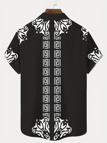 2026 Summer New Style Men's Short-Sleeved Shirt with 3D Patterned Print - Street Casual Fashion Comfortable and Soft