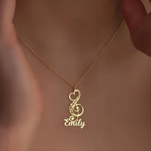 Personalized Music Note Name Necklace, Gold - Plated Stainless Steel Jewelry, Custom Cursive Name Pendant, Ideal Gift for Women
