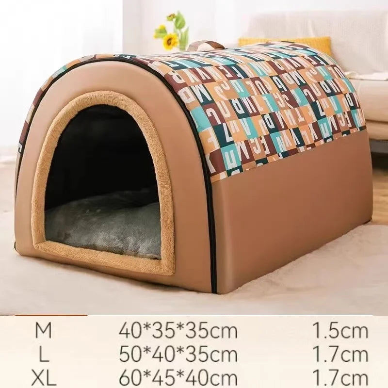 Removable Dog Warm House Washable Pet bed for Large Medium Dogs Travelling Portable Classic Design Pet House Sleeping Bed