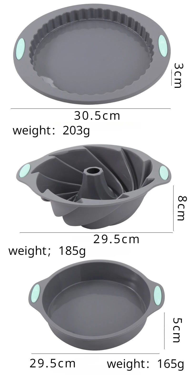 Silicone Bread Muffin Mold Heat Resistant Oven Pan Non-Stick Kitchen Bakeware Cake Pan Set 3D Cake Mold Pastry Baking Loaf Tool