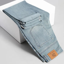 Men's Loose Jeans Summer Fashion Drape Soft Fabric Ultra Thin Pants Wide Legs Ice Silk Lyocell Business Straight Denim Trousers