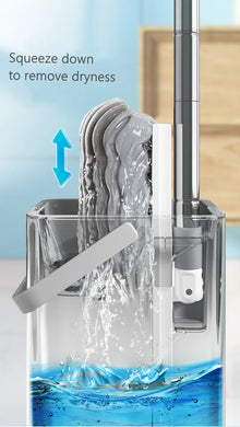 Swivel Mop With Bucket & Draine Sponge Free Hand Wash Lazy Squeeze Wringer Rubber Cotton Head  Household Cleaning