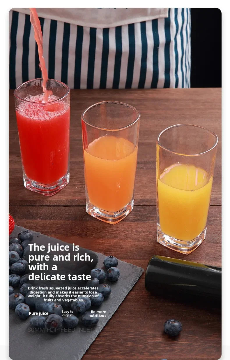 220V Cold Press Juicer Home Slag Separation Ginger Fruit Vegetable Juice Extractor Multifunctional Fruit Slow Juicer Automatic