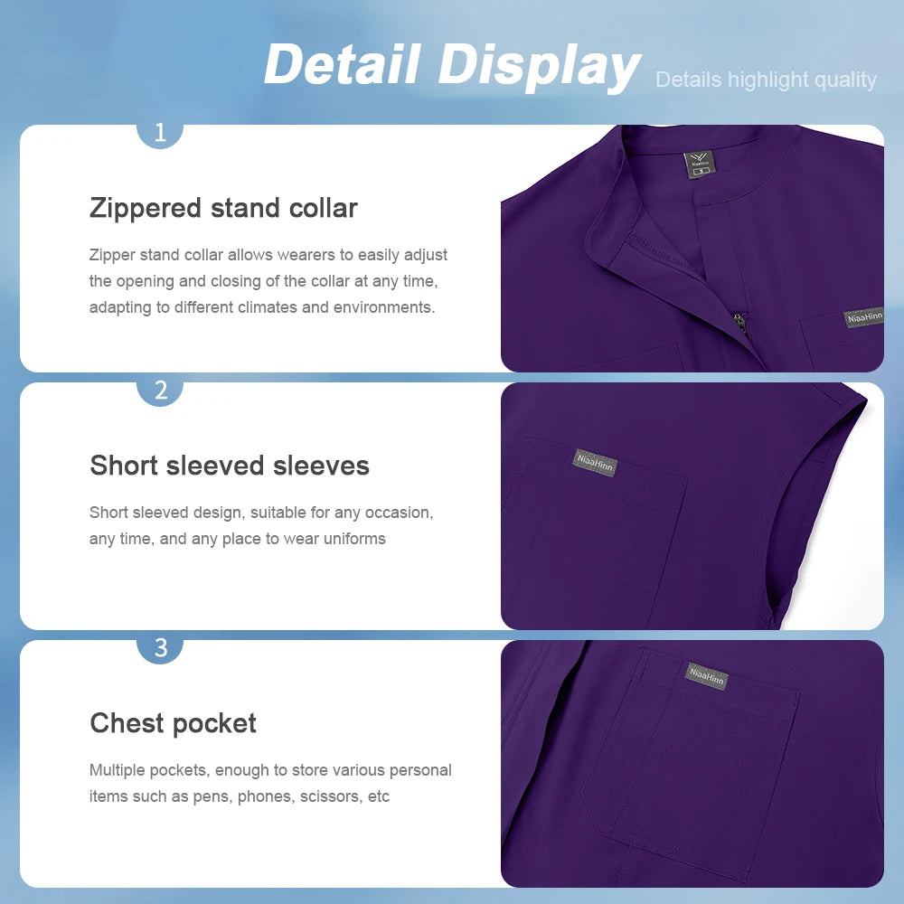 Custom Logo Medical Clothing for Women Anti Wrinkle Nursing Scrub Doctor Nurse Work Clothes Jumpsuit Printing Embroidering Logos