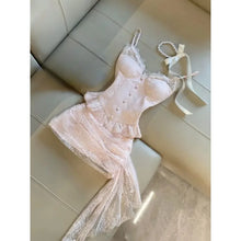 Sweet Princess French Lace Dress Harajuku Gyaru Style Elegant Chic Summer Kawaii 90s Women Fashion Dresses