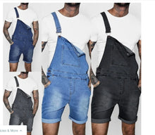 Fashion Streetwear Mens Suspenders Denim Jumpsuits Cargo Pants Men Shorts Masculino Jeans Pink Overalls