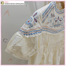Stylish Embroidered Short Sets for Women Summer Matching Sets Round Neck Embroidered Short Sleeve Blouse and High-waisted Shorts