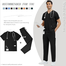 New Multi-pocket Clinical Surgical Uniforms Pockets Medical Nursing Scrubs Set Unisex Beauty Spa Workwear Dental Nurses Clothing