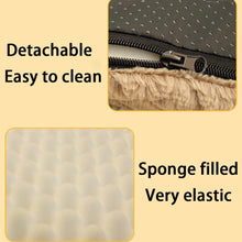 Lit orthopédique en mousse 3D pour animaux de compagnie avec housse en fausse fourrure amovible et lavable, étanche, pour niche, avec fond antidérapant