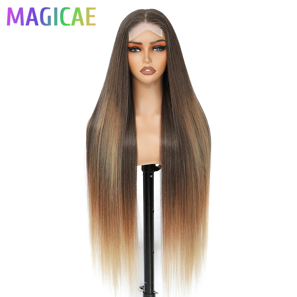 Magicae 36 Inch 4x4 Lace Front Wig Chestnut Brown Ombre