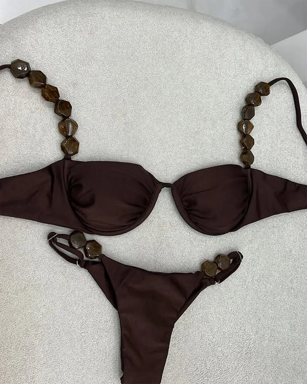 Golden Printed High Waist Bikini Set Push Up Swimsuit Women