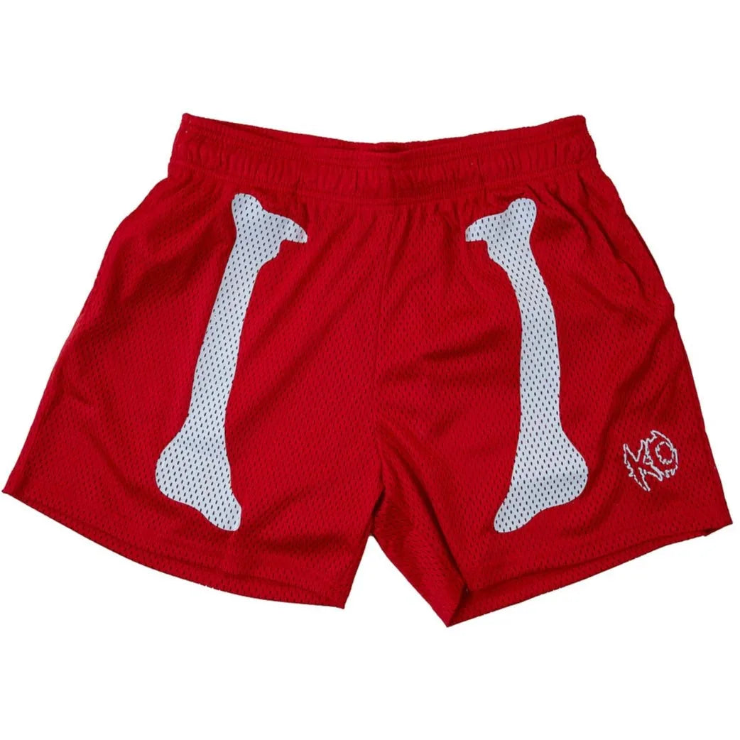 Street Style Basketball Mesh Athletic Shorts Dark/Skull Element Y2K Retro Men's Casual Shorts Summer Breathable Quick-drying