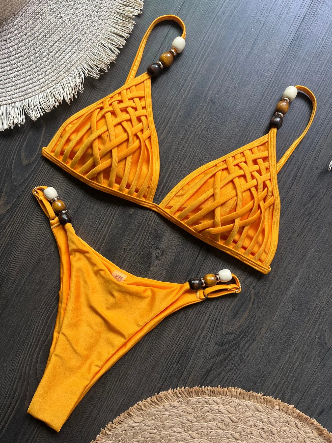 Pearls Strap Bikini Set Women Push Up Brazilian Swimsuit