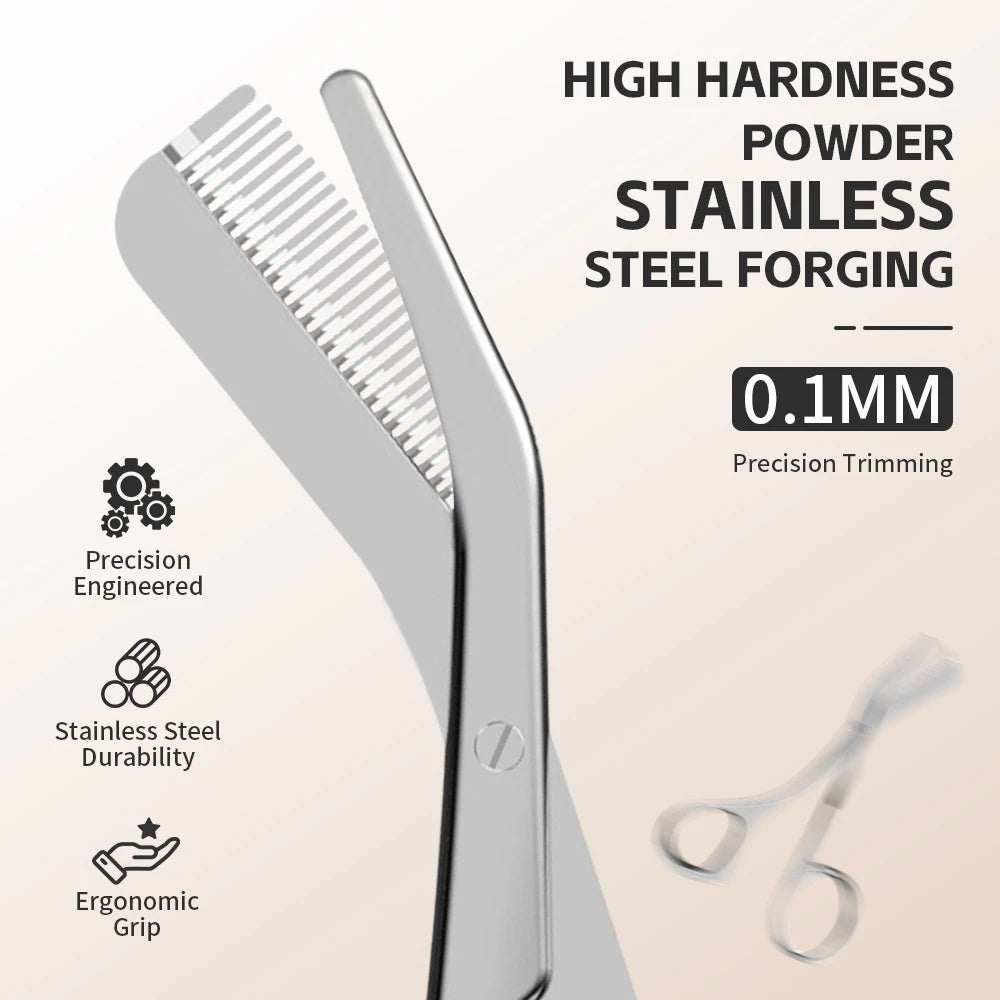 Eyebrow Trimmer Stainless Steel Makeup Tools Eyebrow Remover Machine Shaper Professional Eyebrow Trimmer Scissors with Combs