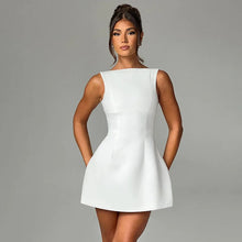 Summer 2024 new sexy slim fit short skirt for women, European and American style backless vest basic dress