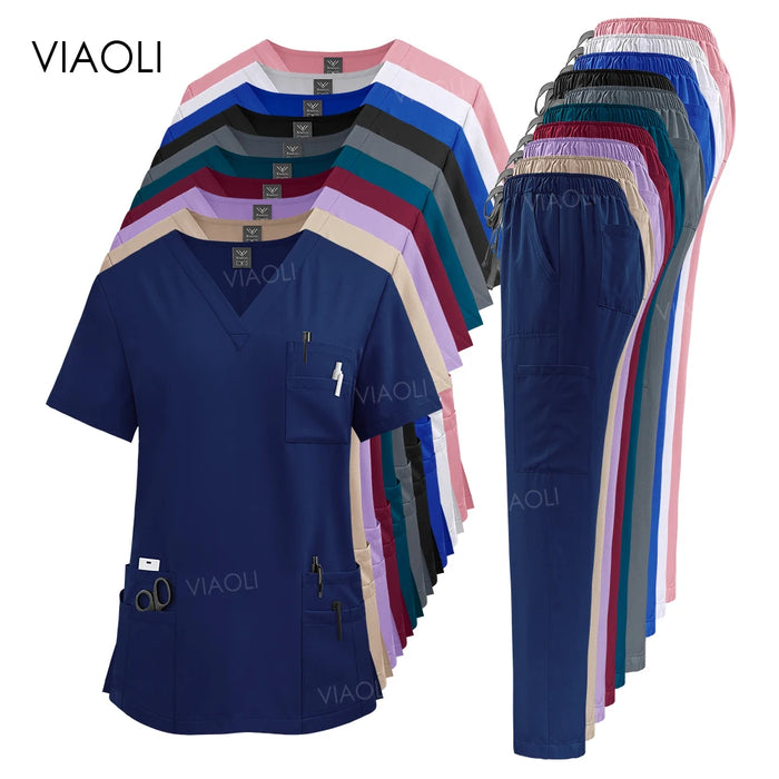 Ensemble de tenues médicales pour hôpital, vente en gros d'uniformes d'infirmière, vêtements de travail pour femmes, pharmacie et clinique