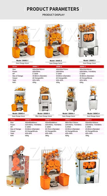 Commercial Orange Juicer Machine 120W Automatic Juice Extractor Stainless Steel Orange Squeezer 20 Oranges/Minute
