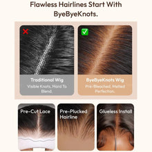UNice 7x5 Bye Bye Slip™ Lace Dark Brunette with Ash Blonde Highlight Layered Wavy Bob Wig Human Hair with Invisi Drawstring