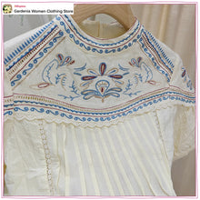 Stylish Embroidered Short Sets for Women Summer Matching Sets Round Neck Embroidered Short Sleeve Blouse and High-waisted Shorts