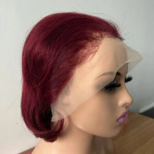 Premium 99J Straight Haman Hair 13x4 Ear To Ear Lace Frontal Wigs for Women #4 150% Density 8inches Brazilian Remy Hair Wigs