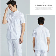 Men Medical Coat Doctor Dentist Medical Uniform Stand Up Collar Nurse Tops Male Oral Beauty Salon Nursing Care Workwear Jacket