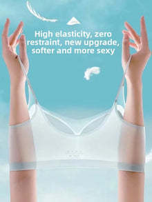 Push Up Bra for Small Chest 8cm Lift Wireless Bralette Seamless Ice Silk Comfort Full Coverage for Women