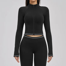 Women Yoga Long Sleeve Jacket Zipper For Running And Fitness